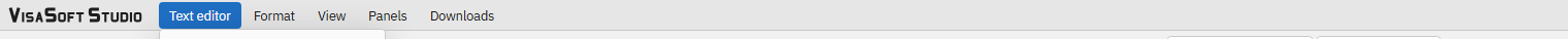 The Text editor menu.