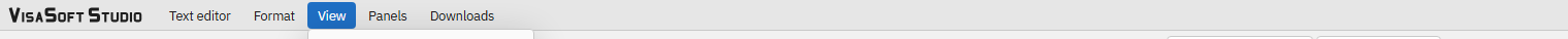 The View menu of the text editor.