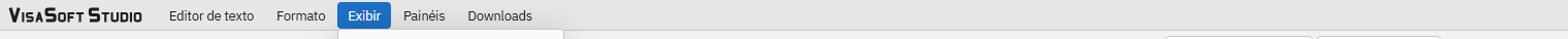 O menu Exibir do editor de texto.